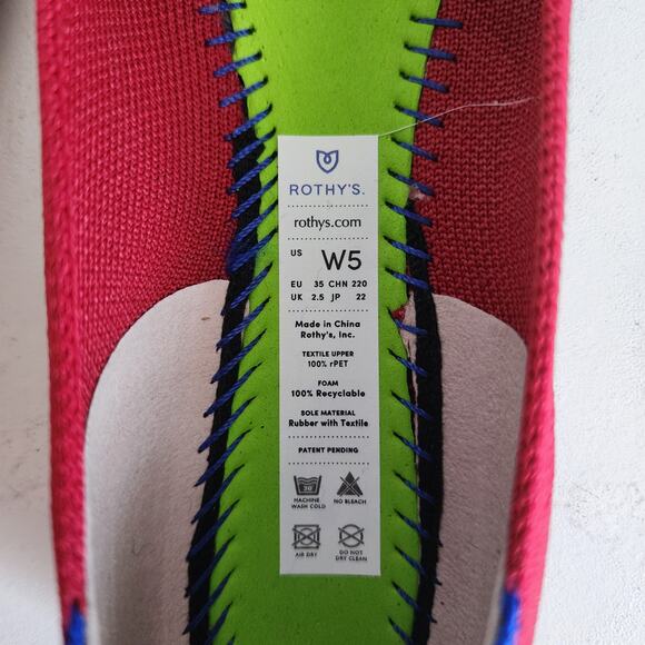 Rothy's Scooter Red The Flats Comfort Ballet Shoes Round Toe Women's Size 5 - Picture 9 of 11